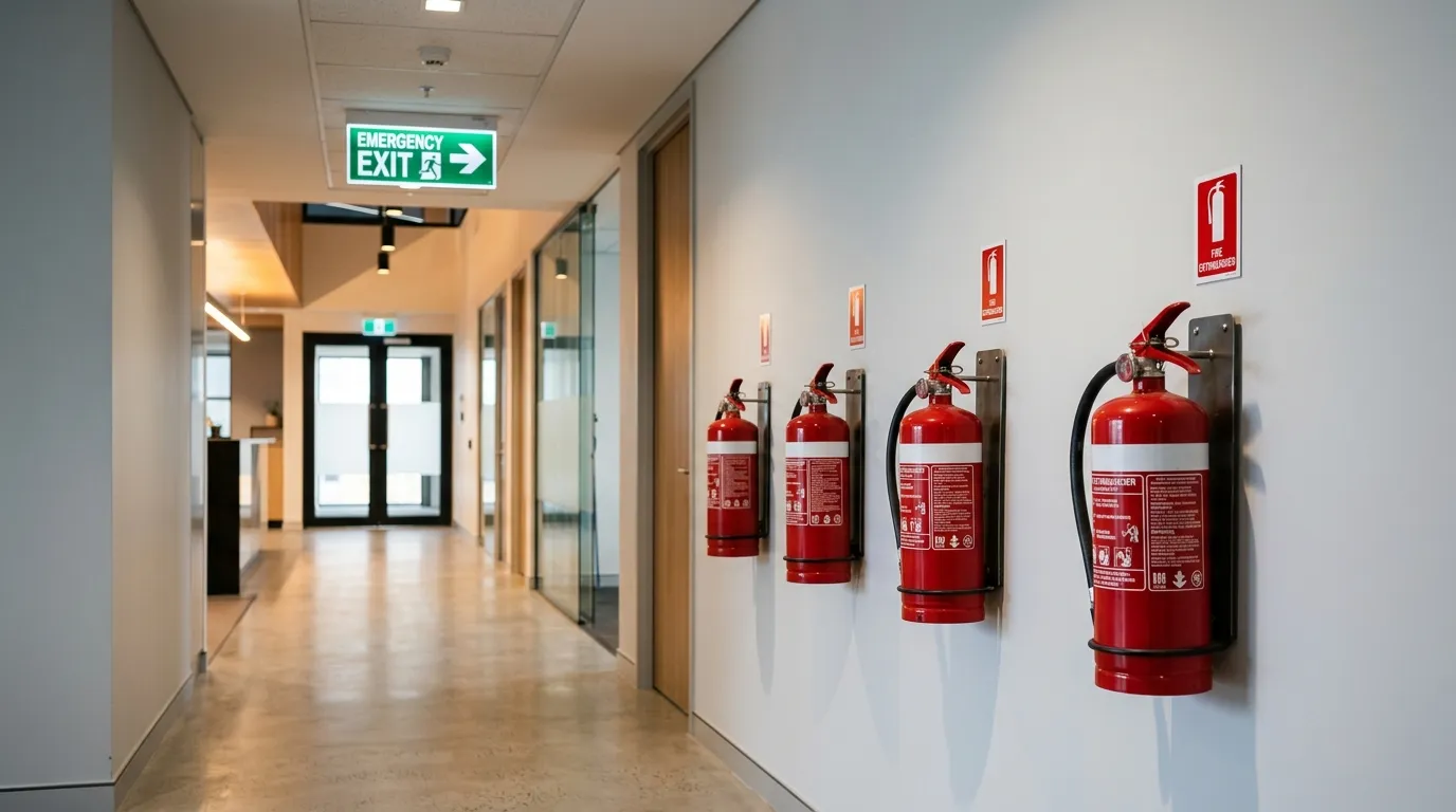 Fire and security control equipment in a plant room